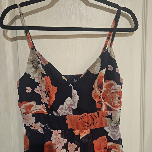 Midnight Doll Elegant Floral Maxi Dress in Red and Navy Women's Size 9 - Picture 2 of 8